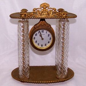 VTG- Antique New Haven Clock Crystal Ornate